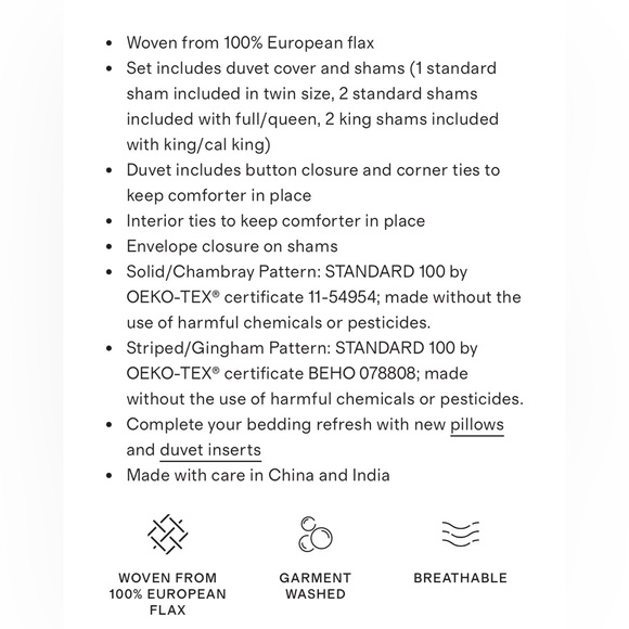 Quince European Linen King Duvet Set with shams - Sand Beige - Picture 10 of 10